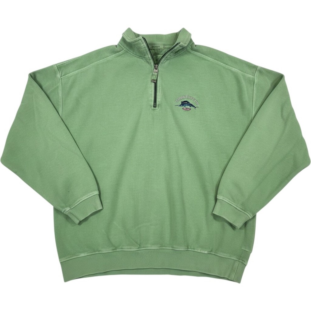 Tommy Bahama Relax Quarter Zip Pullovers Mens XL Sage Green Mustard Yellow Lot 2